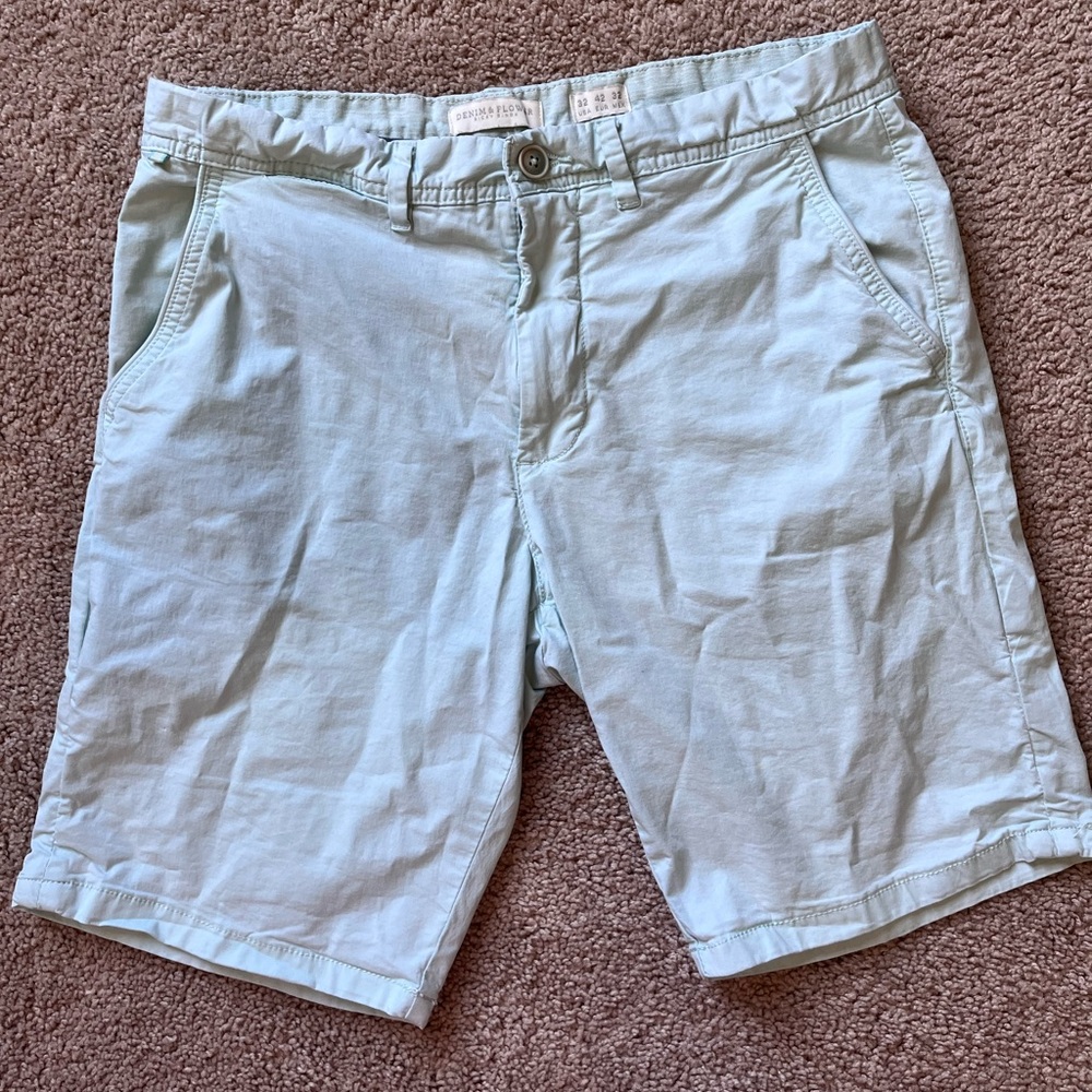 DENIM & FLOWER RICKY SINGH mint blue color shorts size 32